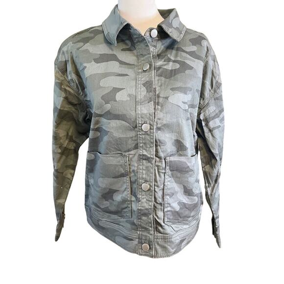 Democracy Crop Twill Jacket Dusty Slate Size Small NWT - Picture 2 of 8